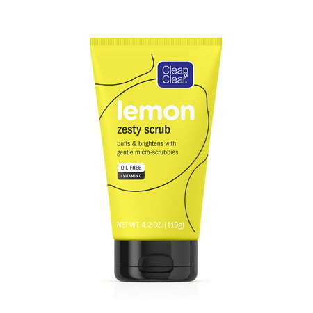 Clean & Clear Lemon Zesty Oil-Free Face Scrub with Vitamin C, 4.2