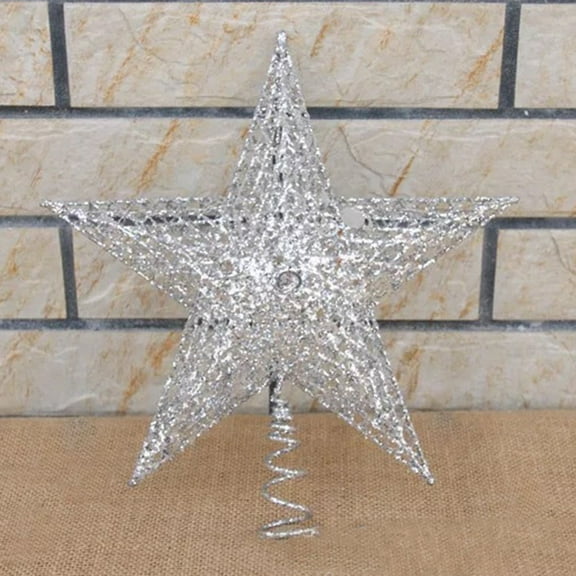 FRCOLOR 30 Cm Large Christmas Tree Top Star Glitter Tree Topper 30cm Silver
