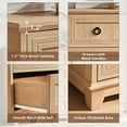thumbnail image 3 of 2 Pack 4 Drawer Dresser for Bedroom, Retro Wood Storage Cabinet with Antique black Round Handles, Vintage Chest of Drawers with Solid Base for Living Room, Hallway, Guest Room, Natual, 3 of 6
