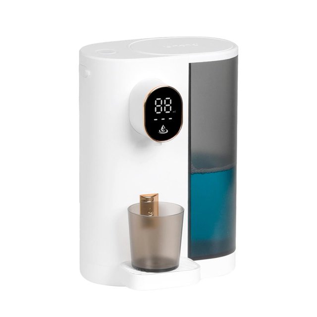 Ruifaya Dispensador automático de enjuague bucal para baño, dispensador de enjuague bucal de 21 oz con portavasos magnético, dispensador de enjuague bucal montado en la pared, dispensador eléctrico