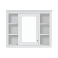 thumbnail image 3 of Bathroom Medicine Cabinet, Wall Mounted Bathroom Storage Cabinet with Mirror and Open Shelves, Modern Floating Storage Organizer, Not Include Bathroom Vanity, 3 of 7
