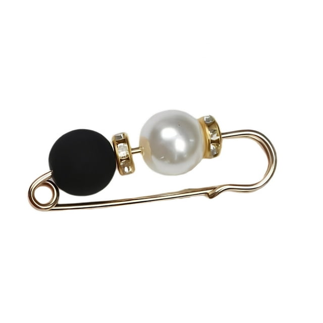 Broche de perlas de imitación con diamantes de imitación, alfiler de Metal, joyería, adorno para ropa, hebilla, abrigo, bolso, vestido, Ropa, zapatos y accesorios Miscelánea Negro oscuro Minnieouse AP018538-05
