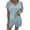 Light Blue, variant on MAWCLOS Women Sleepwear Short Sleeve Nightwear Tops And Shorts Pajama Set Casual Sleep V Neck Lounge Sets Light Blue 2XL