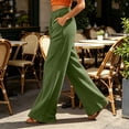 thumbnail image 4 of Vrorvz Womens Long Pants Elastic Waisted Straight Leg Pant Casual Loose Summer Trouser Stretch Trouser with Pocket, 4 of 5