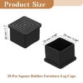 thumbnail image 2 of Uxcell 20 Pack 0.98 x 0.98 Inch Square Furniture Leg Caps, Chair Leg Floor Protector, 2 of 6