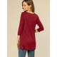 thumbnail image 5 of Blusa de Túnica Elástica Allegra K Casual Borgoña XL, 5 of 6