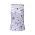 thumbnail image 4 of Xecao Purple Butterfly print women's scoop neck, loose-fit workout tank tops for the gym., 4 of 9