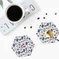 thumbnail image 4 of Vsdgher Fourth Of July Party Leather Coasters for Drinks, Durable Drink Coasters 4 Set for Tabletop Protection, Luxurious Home Décor and Housewarming Gift ( {designName})Hexagon, 4 of 6