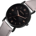 thumbnail image 1 of Reloj de pulsera de cuarzo informal con correa de cuero de PU para hombre de moda (oro rosa gris), 1 of 5