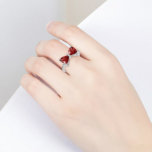 Bague Arc-en-Ciel Mignonne Nœud Papillon Accessoire de Bijoux pour Femmes Filles Idée