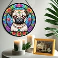 thumbnail image 6 of 89Bloom Pug Dog Suncatcher, Stained Glass Pug Suncatcher, Pug Glass Suncatchers for Windows Stained Glass, 6 of 7