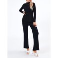 thumbnail image 6 of KelaJuan Women's 2 Piece Casual Outfits Long Sleeve High Neck Knit Tops Solid Color Wide Leg Pants Sets Streetwear, 6 of 6