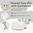 thumbnail image 2 of Stainless Steel Dog Bowl No Tip Rubber Base Removable Anti-Skid Dog Bowls, 24 Fl Oz, Cracks, 2 of 9