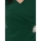 thumbnail image 5 of INSPIRE CHIC Vestido de cóctel sin mangas con escote en V y fruncido, color verde oscuro, talla 2XL, 5 of 6