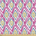 thumbnail image 1 of Colorful Fabric by the Yard, Hand Drawn Style Paintbrush Geometric Ornament with Rough Stained Texture Effect, Upholstery Fabric for Dining Chairs Home Decor Accents, Multicolor by Ambesonne, 1 of 5