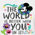 thumbnail image 3 of Disney - Mickey Mouse - The World Is Better With You In It - Juniors Cropped Cotton Blend T-Shirt, 3 of 5