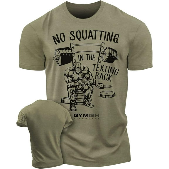 Gymish No Squatting Workout T-Shirt – Funny Gym Shirt for Men, Lifting Tee, Deadlift T-Shirt, Men’s Workout Top, Athletic Gym Wear, Gym Clothes for Men