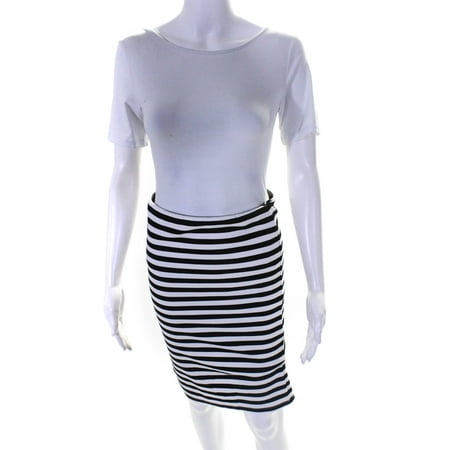 

BB Dakota Women s Striped Pencil Skirt White Size Medium
