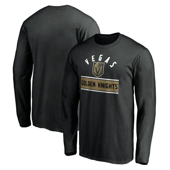 Men's Black Vegas Golden Knights Team Arch Knockout Long Sleeve T-Shirt