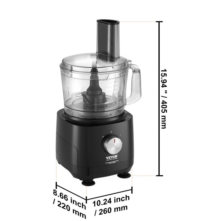 Davivy 12 Cup Food Processors, Professional Food Processor,6 Blades 9  Functions Vegetable Chopper for Home Use,Stepless Variable  Control,Black,600W