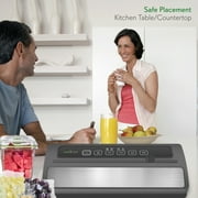 NutriChef PKVS25BK - Automatic Food Vacuum Sealer - Electric Air Sealing Preserver System with Reusable Vacuum Food Bags