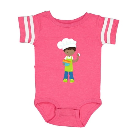 

Inktastic African American Boy Baking Boy Boy With Apron Gift Baby Boy Bodysuit