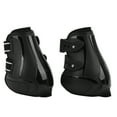 thumbnail image 3 of Juego de botas para tendón de caballo, suaves, antideslizantes, ajustables, con carcasa de PU, botas protectoras para tendón para caballos, patas traseras negras L, 3 of 12