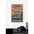 thumbnail image 2 of Ocean City, Maryland, Letterpress, Camper Van Birch Wood Wall Sign (12x18 Rustic Home Decor, Ready to Hang Art), 2 of 4