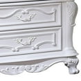 thumbnail image 3 of Benjara Venta Nightstand with 3 Drawers, 34 Inch, Carved Details, White Solid Wood, 3 of 5