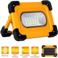 thumbnail image 1 of Reflector LED recargable, luz de trabajo T-SUN 60W con panel solar, luces de inundación portátiles de seguridad impermeables, batería de 9000mAh, para camping, reparación de automóviles, 1 of 5