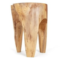 Rutledge & King Java Teak Root Stool - Boho Teak Accent Table - Natural
