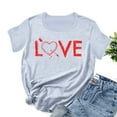 thumbnail image 2 of Ichuanyi Womens Shirts , Fashion Women Valentine's Day Print Short Sleeve T-shirt Novelty Graphic Tops, 2 of 3