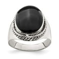 thumbnail image 3 of Sterling Silver White Polished Black Onyx Ring Size 8, 3 of 3