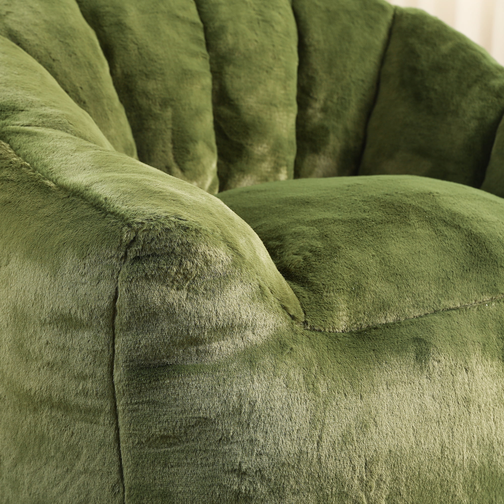 Bean Bag Chair for Adults and Kids, Oversized Bean Bag Sofa Chair with Armrests Stuffed High-Density Foam, Lazy Sofa Lounge Floor Sofa for Living Room,Bedroom Reading,Green