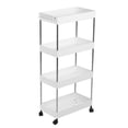 thumbnail image 2 of Estante de almacenamiento para baño, inodoro, cocina, organizador móvil que ahorra espacio, carrito clásico, blanco, 4 capas, 2 of 11