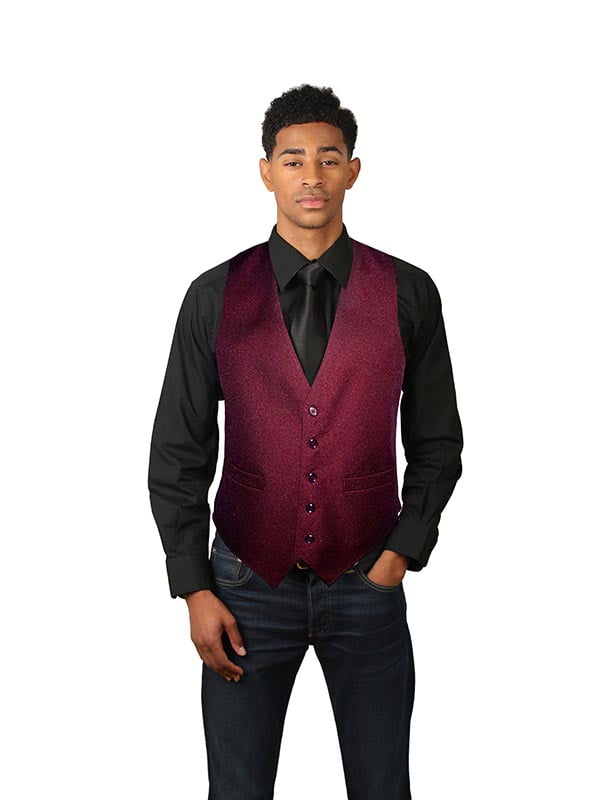 burgundy vest