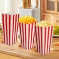 thumbnail image 1 of Mobutofu 15Pcs Paper Popcorn Boxes with Striped Design for Theater and Party Snack Holding, 1 of 6