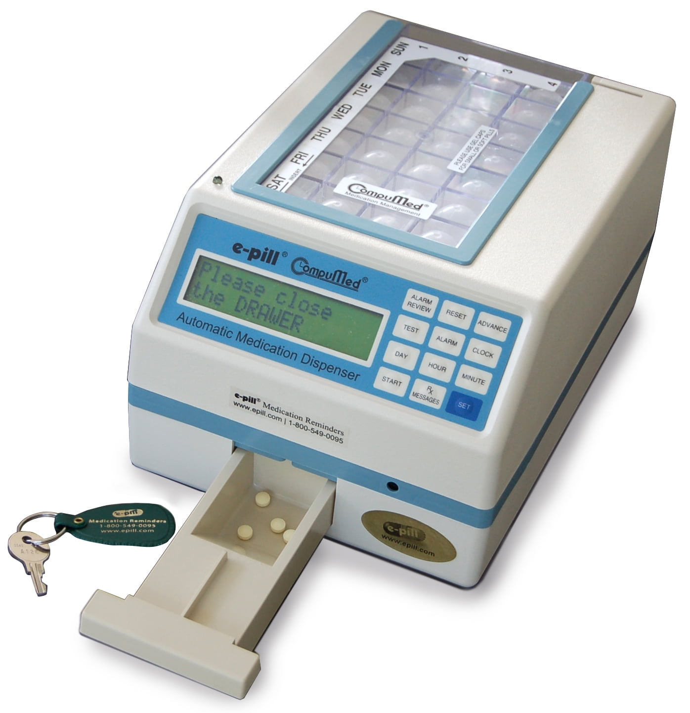 e-pill CompuMed Safe - Tamper Resistant Automatic Pill Dispenser – Metal Security Cover with Padlock