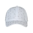 thumbnail image 2 of Top Headwear Fashion Bling Rhinestone Studded Cotton Baseball Cap - White/Silver, 2 of 4