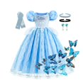thumbnail image 1 of Disney-Vestidos de Fiesta de Cenicienta para niñas, vestido de baile de princesa, disfraz de Cosplay, vestido de encaje para niños, elegante vestido de tutú, ropa Fivean unisex, 1 of 2