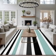 thumbnail image 4 of Abstract Stripe Area&nbsp;Rug 6x9ft Classic Green Black Lines Art Non-Slip&nbsp;Washable Square&nbsp;Rugs Soft Felt Indoor Floor Mat for Bedroom Kitchen Living Room Bathroom, 4 of 9