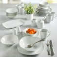 thumbnail image 4 of Gibson 129384.39R Classic Pearl Fine Ceramic Square Dinnerware Set, White - 39 Piece, 4 of 5