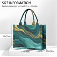 thumbnail image 3 of Large Capacity Tote Bag,Teal and Gold Marble Glitter Waves Pattern Handbag Fashion Luxury Tote Bag,15.7"x13"x 5.1" Inches,Laptop Compatible, 3 of 5