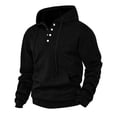 thumbnail image 4 of Afdoent Hoodies for Men Knit Pullover Hoodie Solid Color Long Sleeve Hooded Sweatshirt Casual Streetwear, 4 of 4