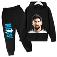 thumbnail image 3 of Conjunto de sudadera con capucha para niños y pantalones deportivos de 2 piezas para niños y niñas Ropa infantil con estampado de Messi Ropa de bebé, 3 of 5