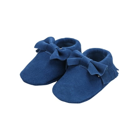

UKAP Baby Flats First Walker Loafers Comfort Crib Shoes Sweet Loafer Toddler Boys Girls Moccasin Slip On Non-slip Walking Shoe Navy Blue 5C