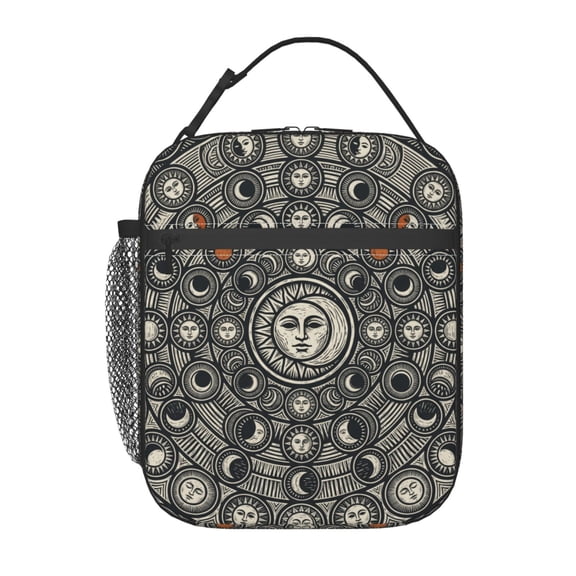Sun And Moon Insulated Lunch Box For Women & Men, Reusable Lunch Bag For Office, Picnic, Work, Travel, Celestial Theme Lunch Box