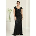 thumbnail image 6 of May Queen MQ2062 Juniors Womens Embellished Floral Red-Carpet Gown, 6 of 9