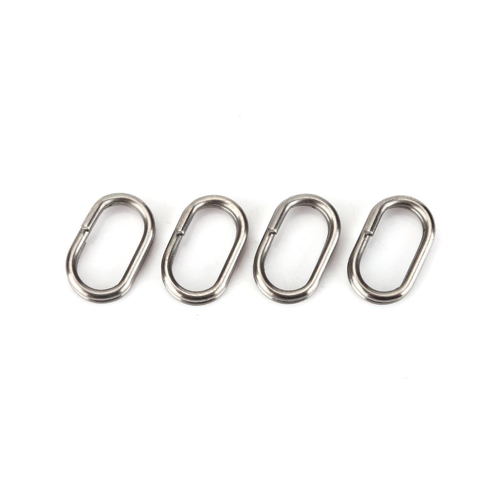 100Pcs Durable Stainless Steel Fishing Oval Split Rings Swivel Snap Carp Fishing Tackle Chain Connector For Fishing Lovers Oval Split Rings 