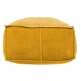 thumbnail image 5 of Creative Co-Op Square Cotton Velvet Pouf Seat, Goldenrod Yellow, 5 of 9